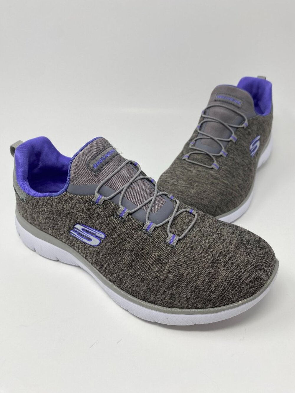 Skechers Summits Quick Getaway Shoes Sneakers Womens 10 Charcoal Purple Gray